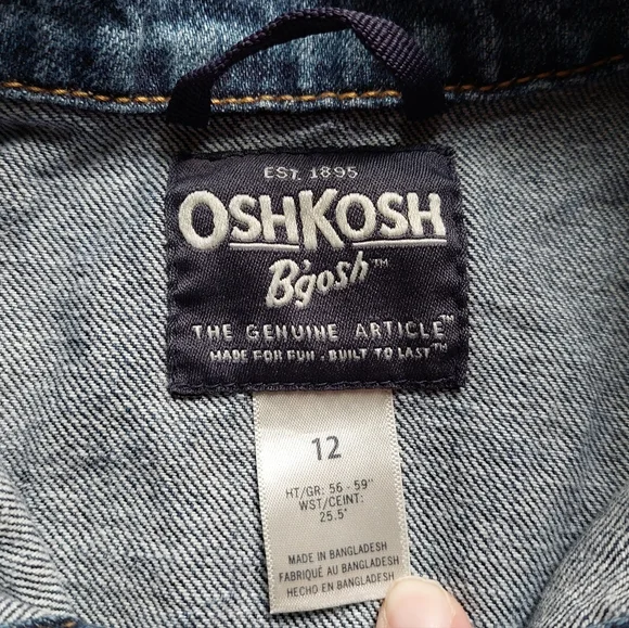 Oshkosh euc jean jacket size 12 - Picture 4 of 12
